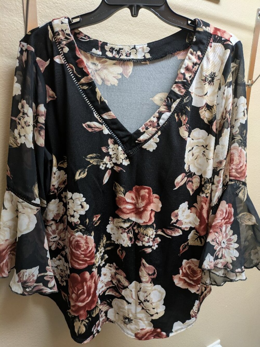 ~ Just a Beautiful Black Floral blouse!
